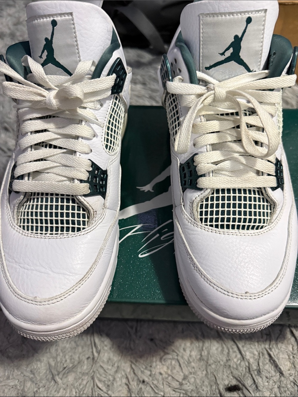 Jordan Men’s Sneakers in White and Dark Green